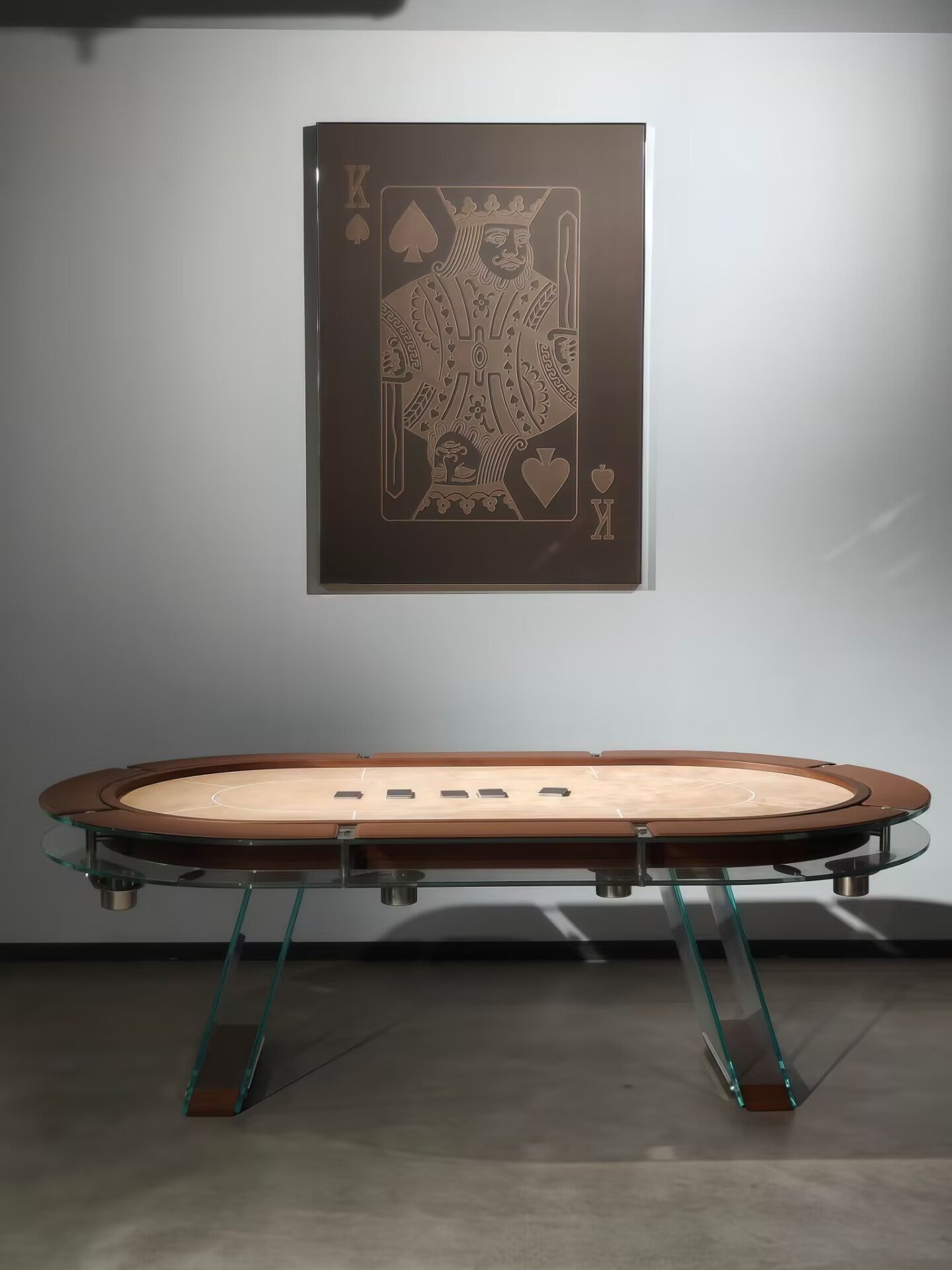 Villa Interior High-End Unique Creativity Tempered Glass Poker Table