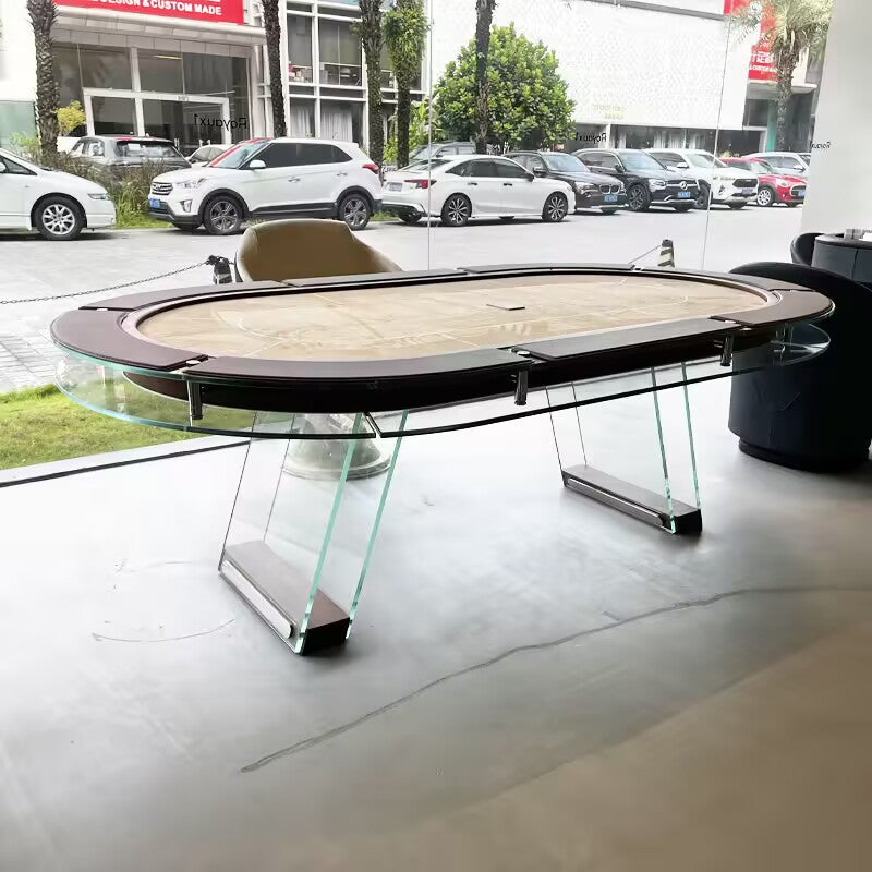 Villa Interior High-End Unique Creativity Tempered Glass Poker Table