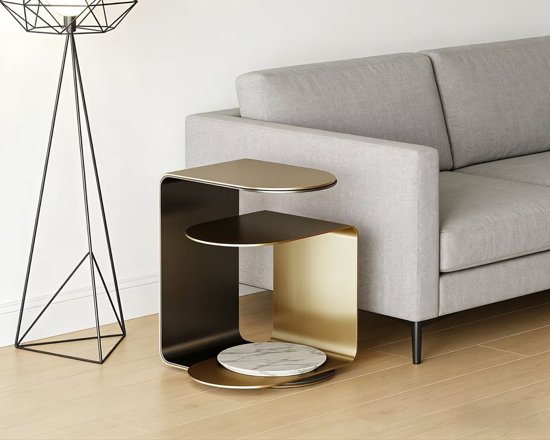 Power Modern Simplicity Movable Stainless Steel Side Table