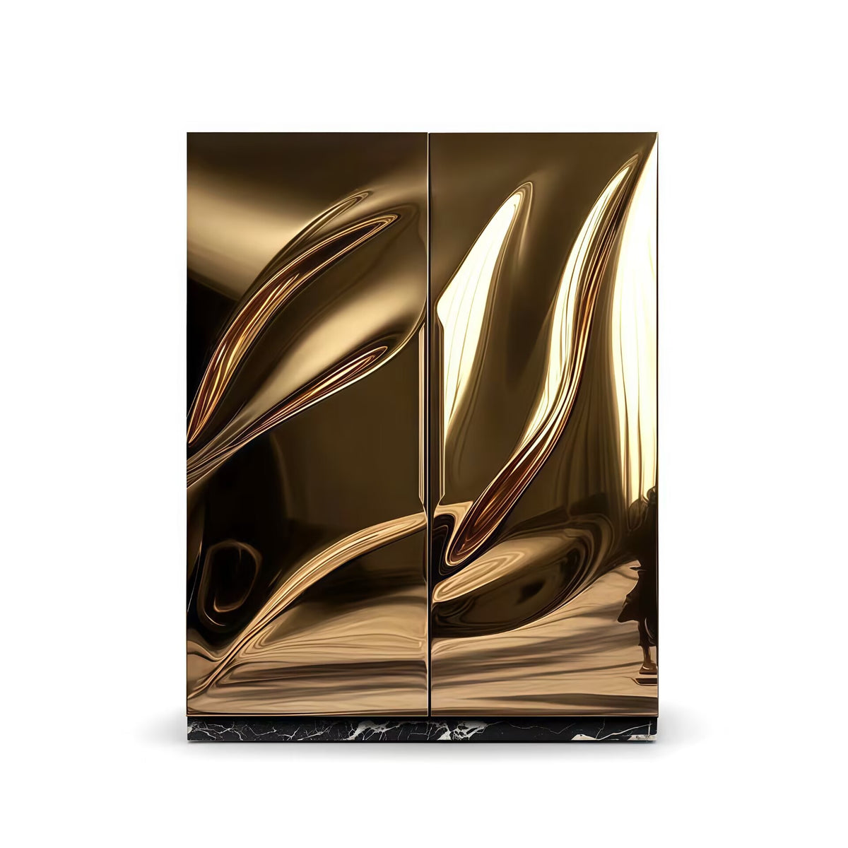 Radiance Creativity Curved Surface Stainless Steel Wardrobe