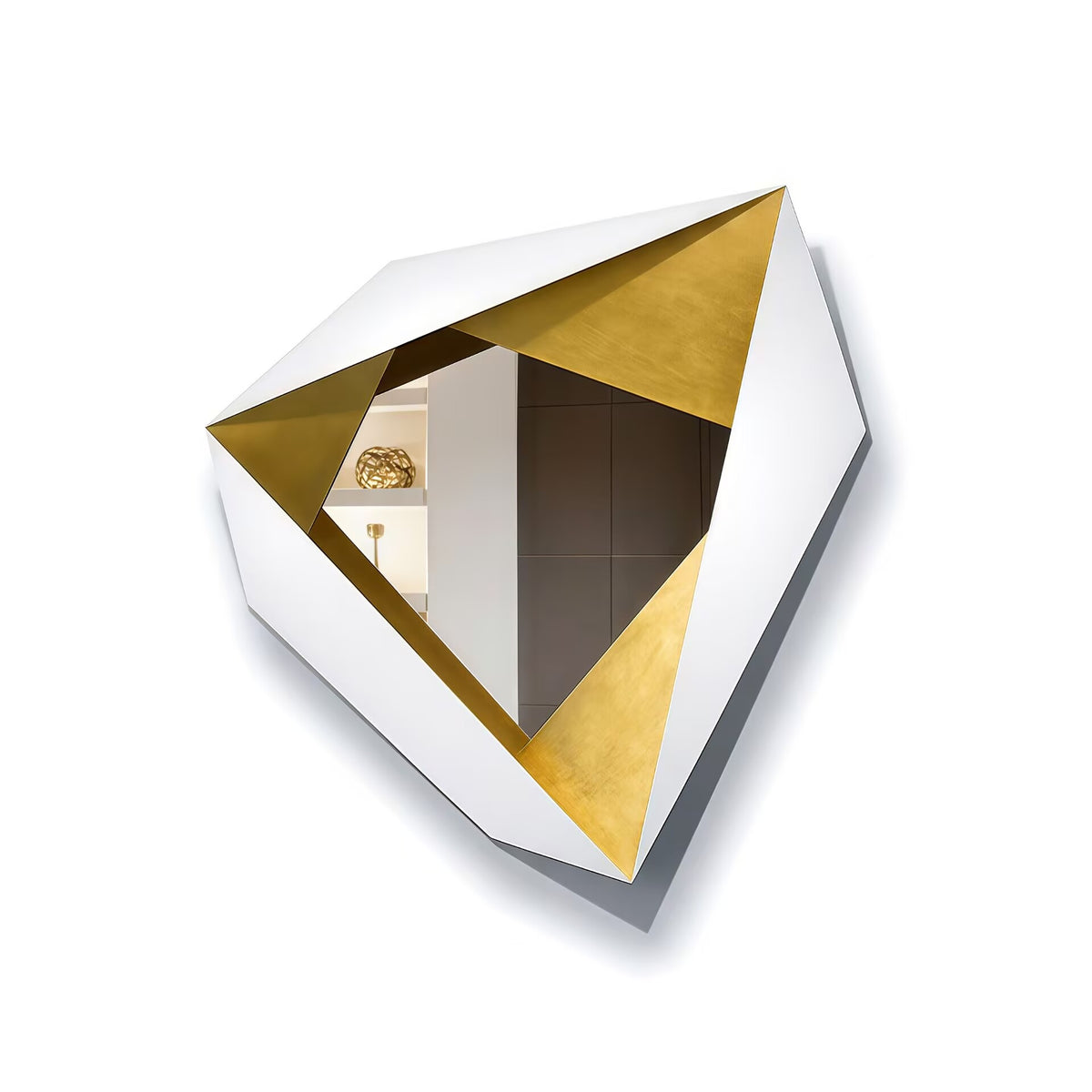 Reaction Modern Artistic Geometry Wall-Mounted Solid Wood Miroir