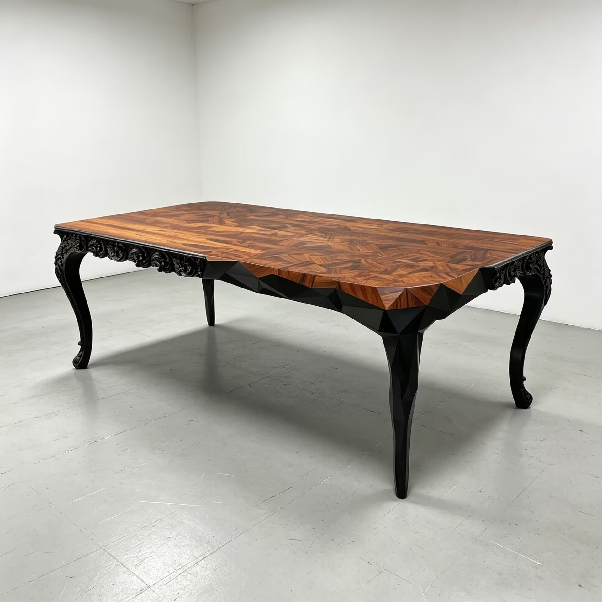 Royal Minimalist Solid Wood Customize Engraving Dining Table