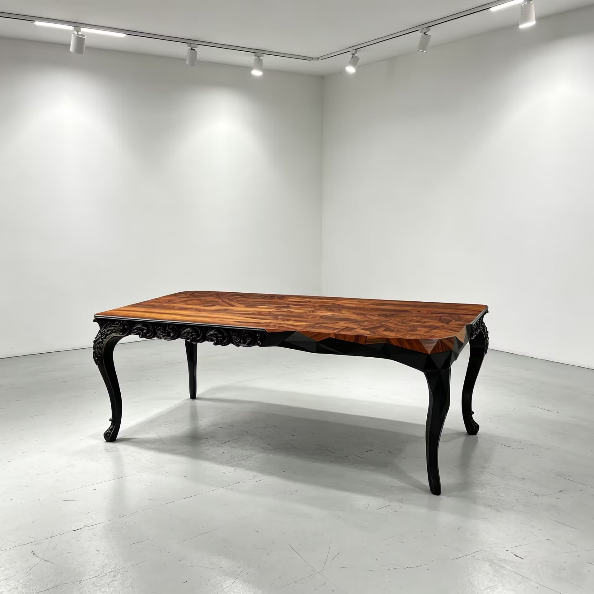 Royal Minimalist Solid Wood Customize Engraving Dining Table