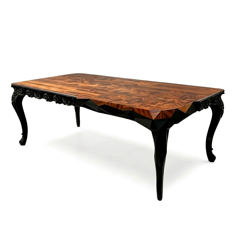 Royal Minimalist Solid Wood Customize Engraving Dining Table