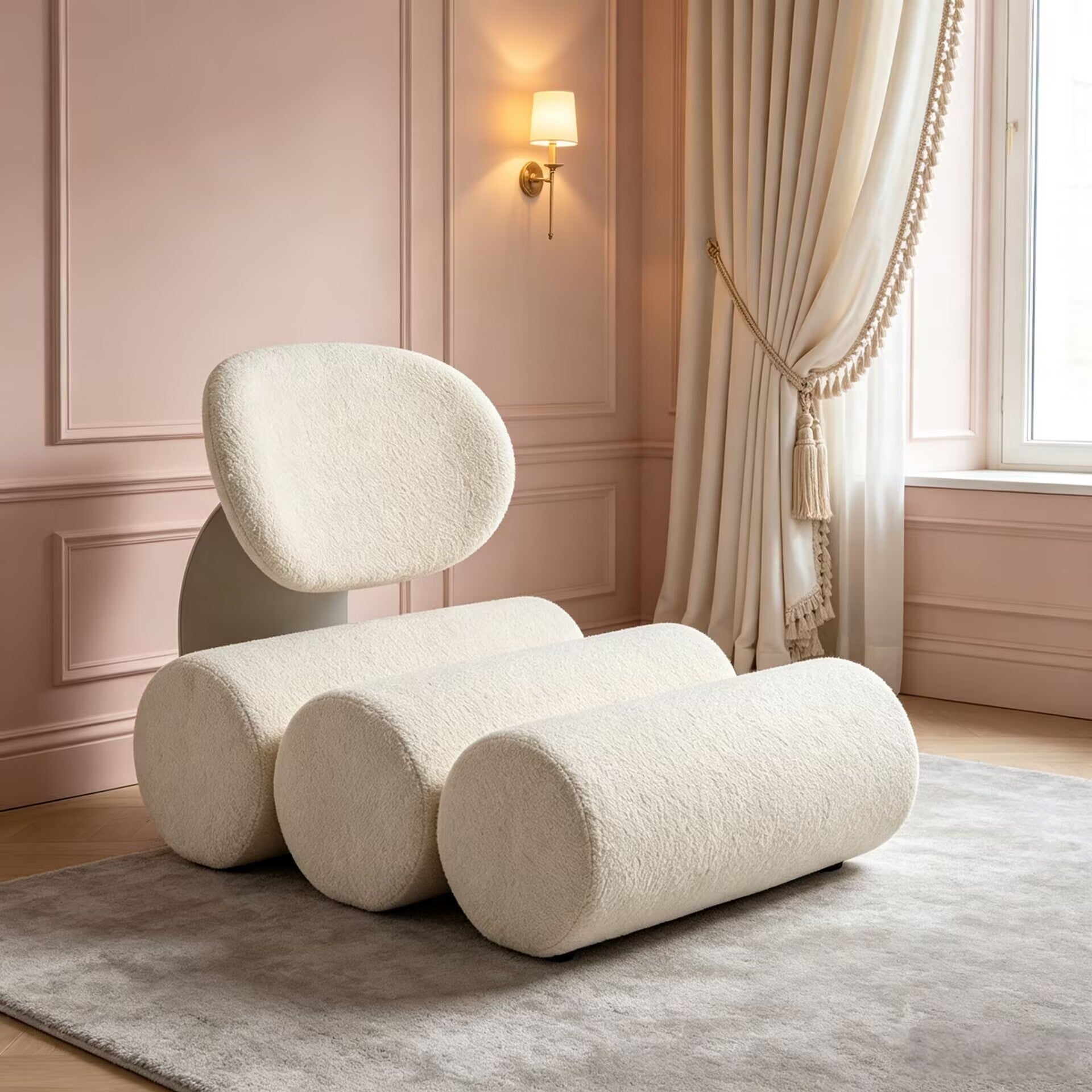 Minimalist Metal Creativity Fabric Customize Reclining Chair