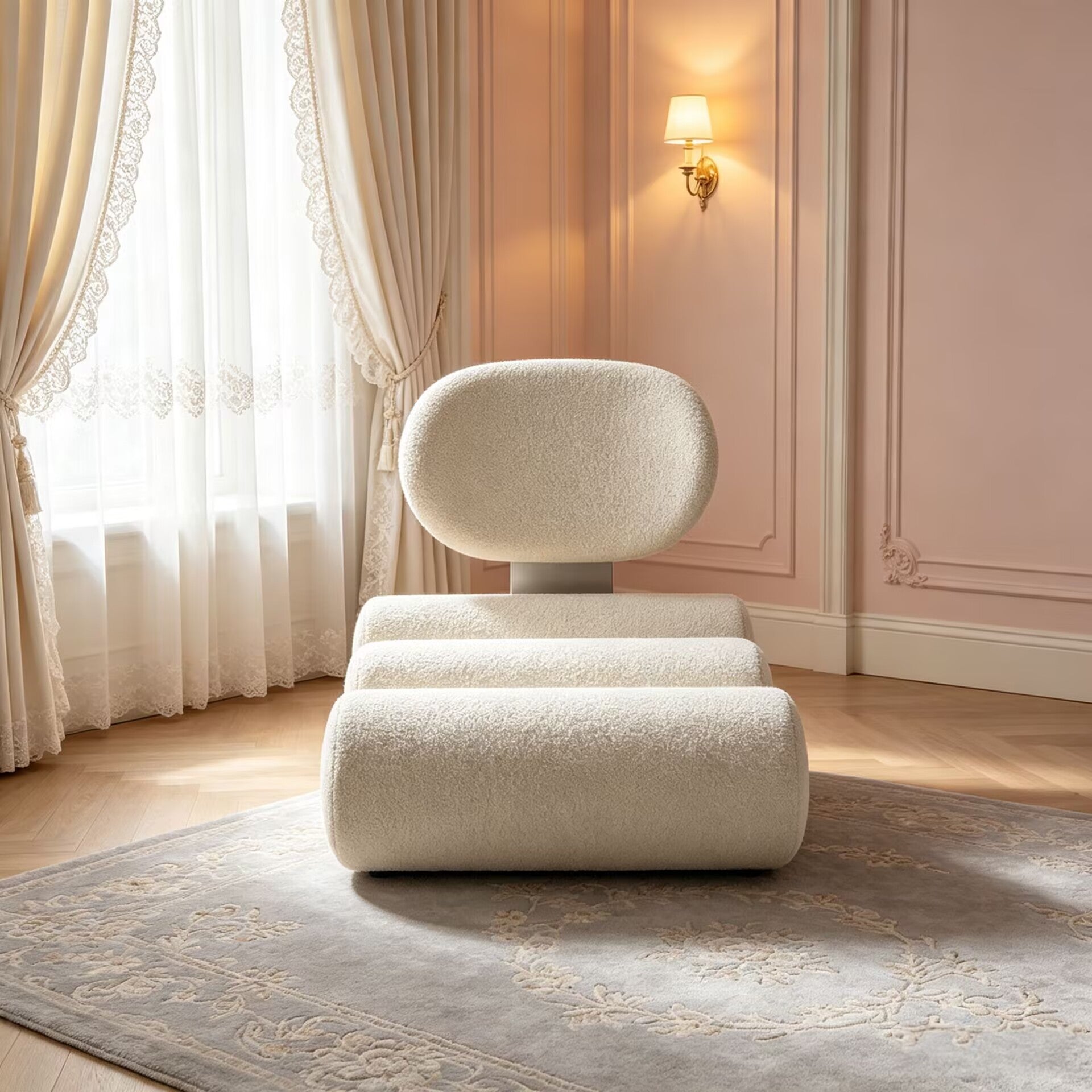 Minimalist Metal Creativity Fabric Customize Reclining Chair
