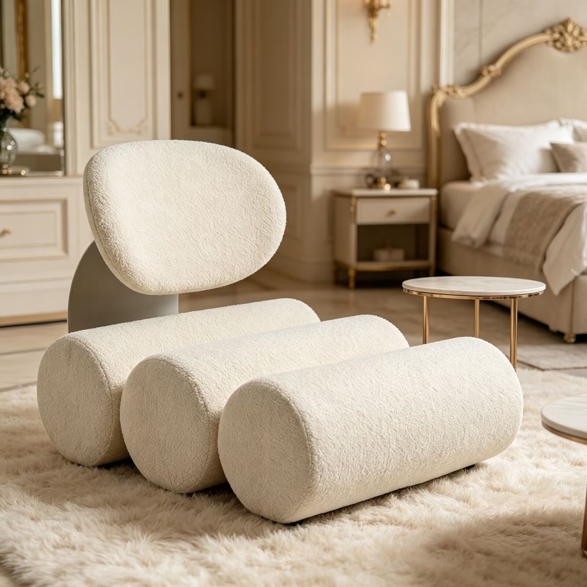 Minimalist Metal Creativity Fabric Customize Reclining Chair