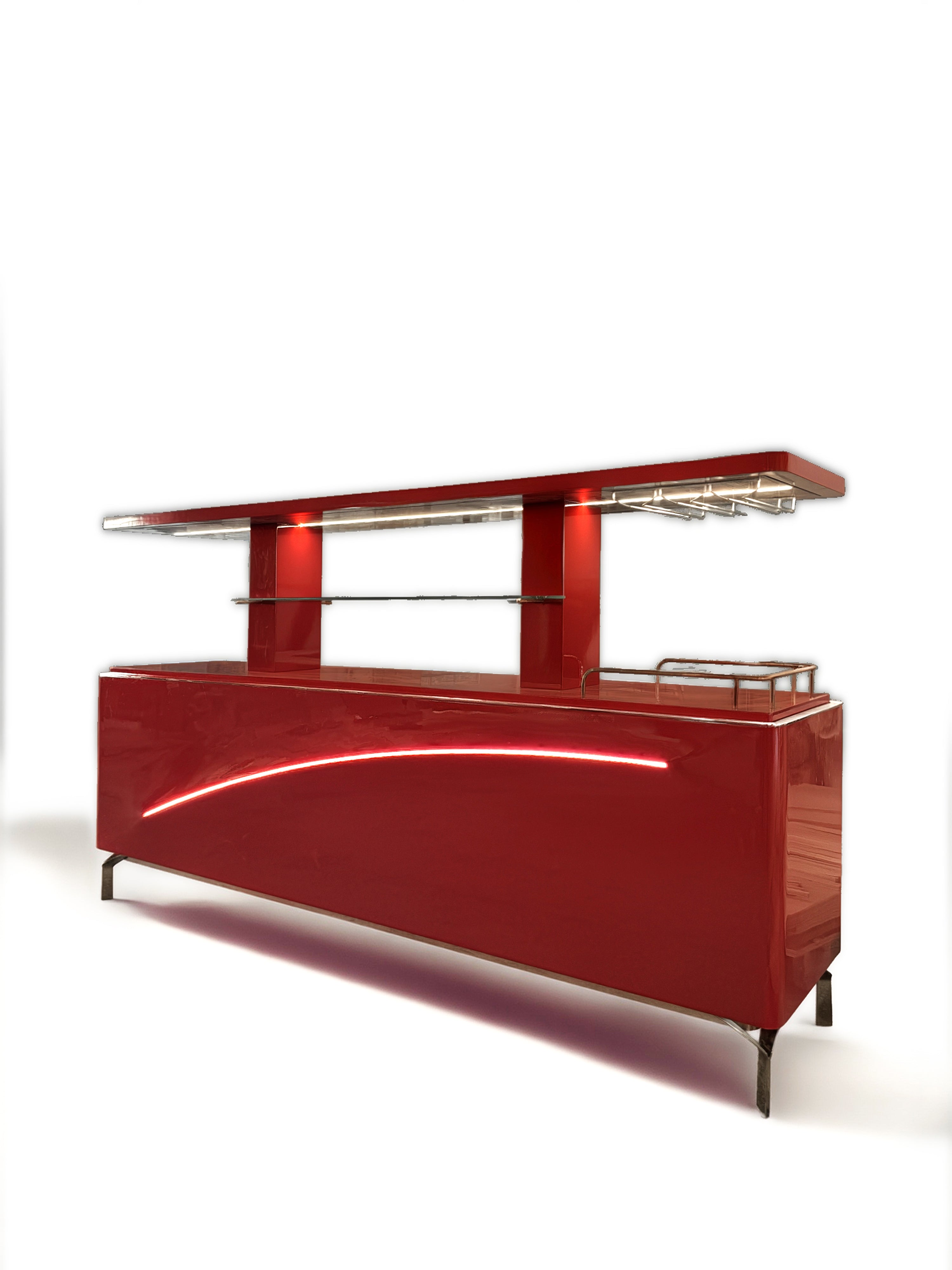 Red Wine Cabinet Lift type Luminous luxury furniture