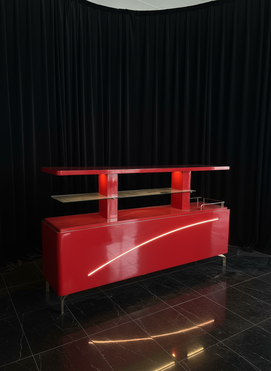 Red Wine Cabinet Lift type Luminous luxury furniture