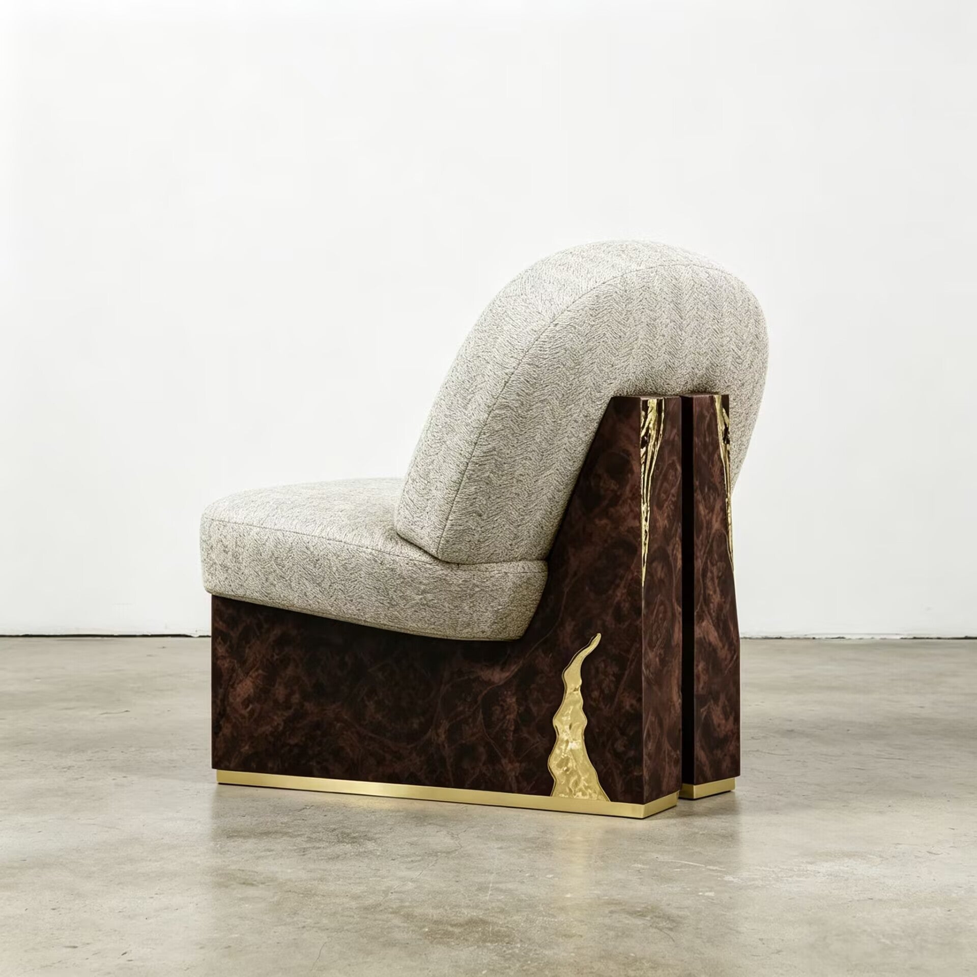 Sancho Italian Artistic Solid Wood Upscale Fabric Customize Armchair