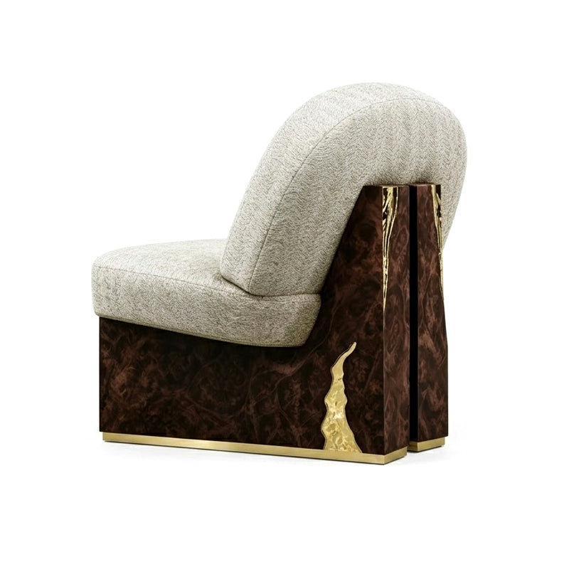 Sancho Italian Artistic Solid Wood Upscale Fabric Customize Armchair