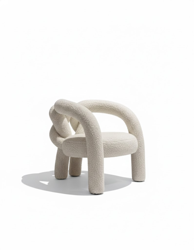 Shibari Italian Designer Creative Irregular Fabric Armchairs