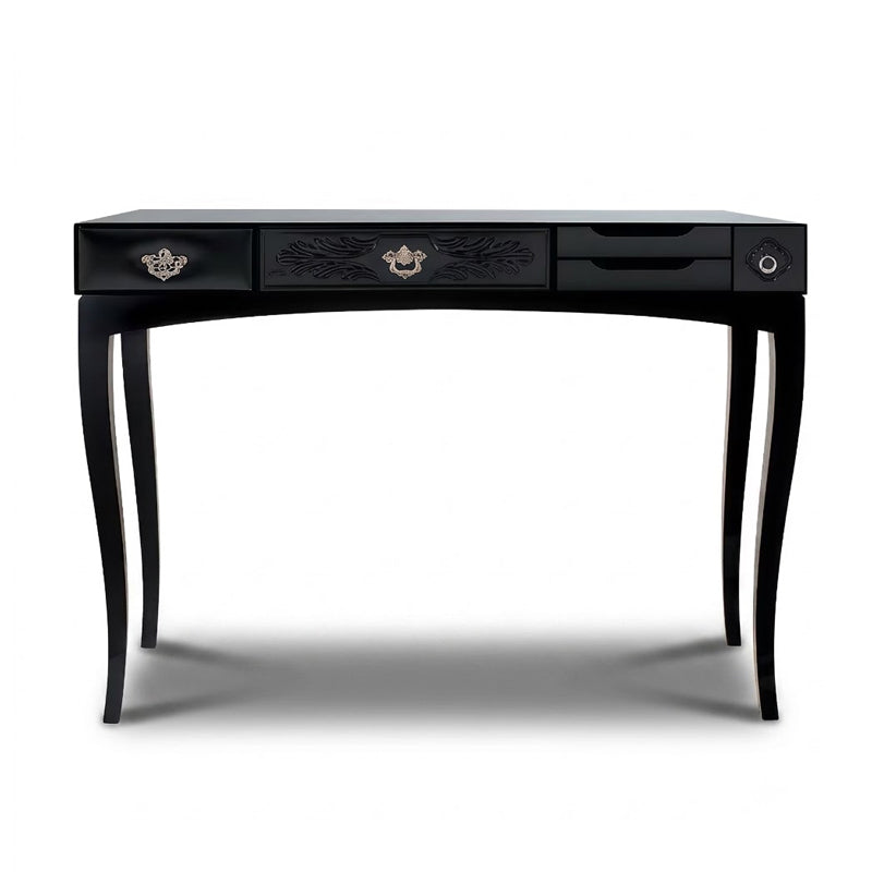 Soho Living Room Luxury Upscale Metal Solid Wood Black Console