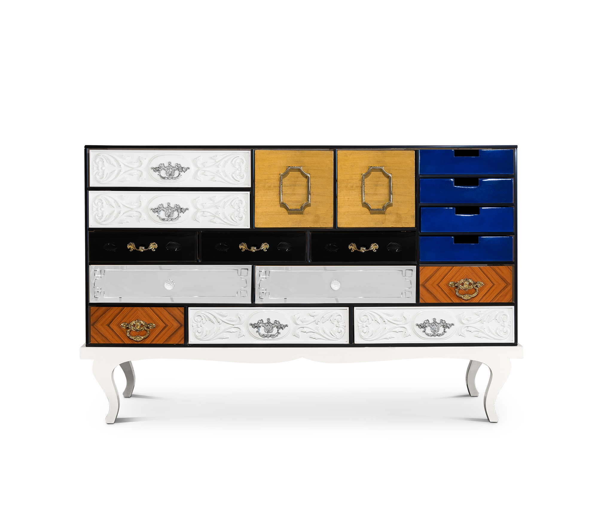 SOHO Italian neoclassical solid wood colored high-end sideboard