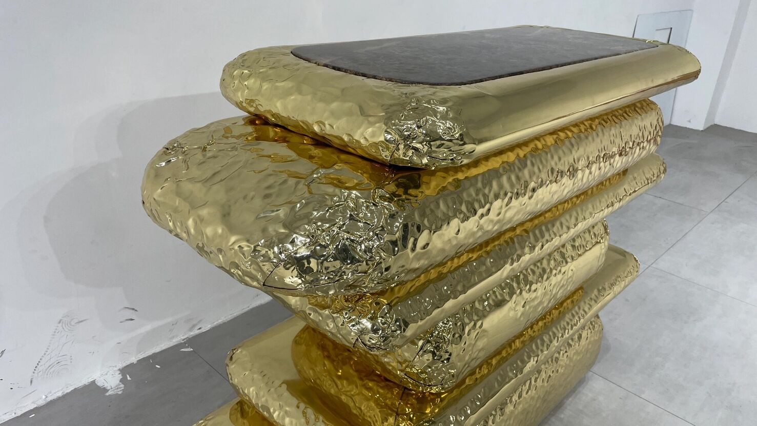 STONEHENGE Light luxury high-end creative brass entrance console