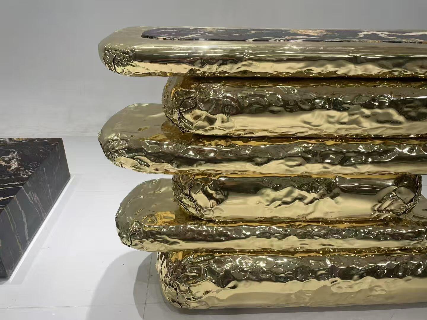 STONEHENGE Light luxury high-end creative brass entrance console