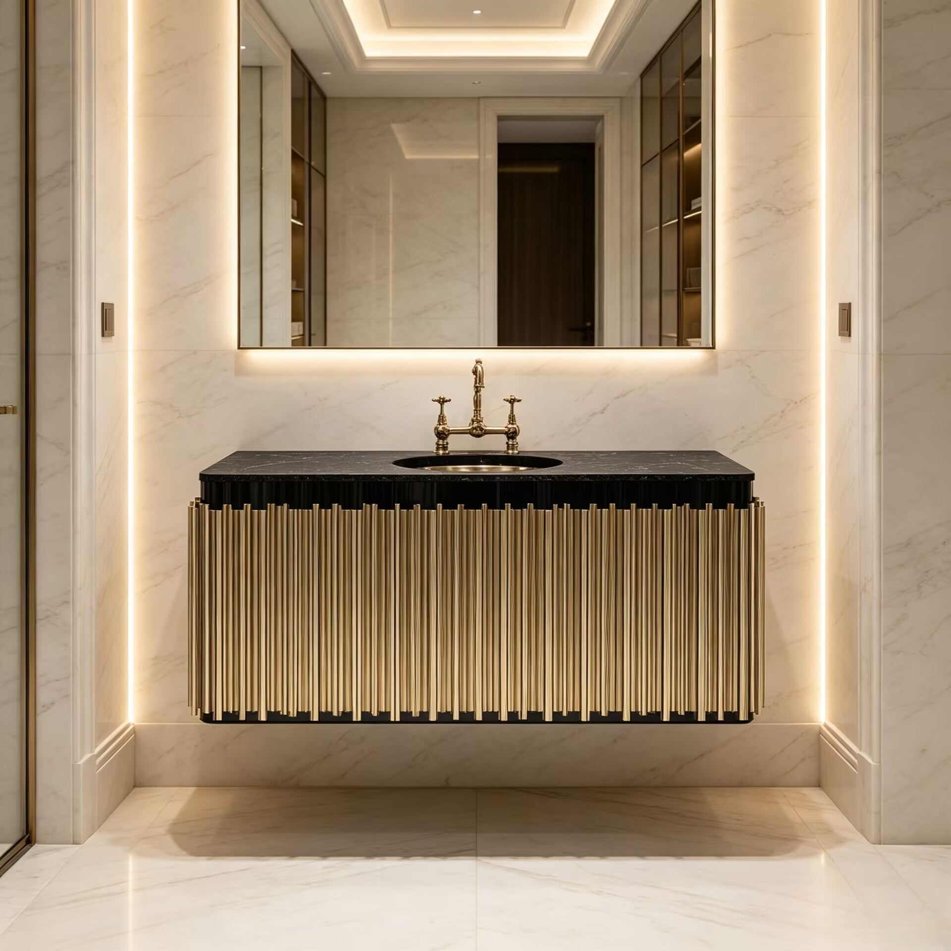 Symphony Unique Creativity Upscale Marble Suspension Washbasin
