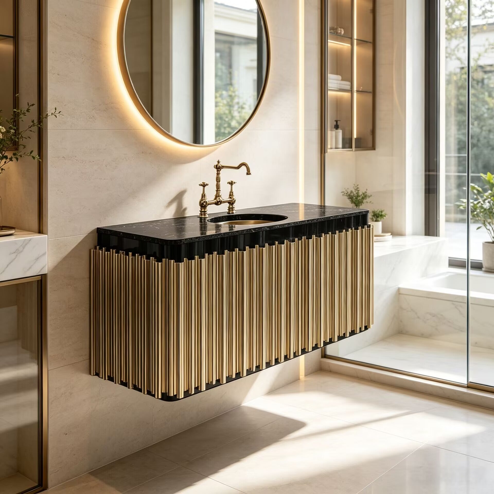 Symphony Unique Creativity Upscale Marble Suspension Washbasin