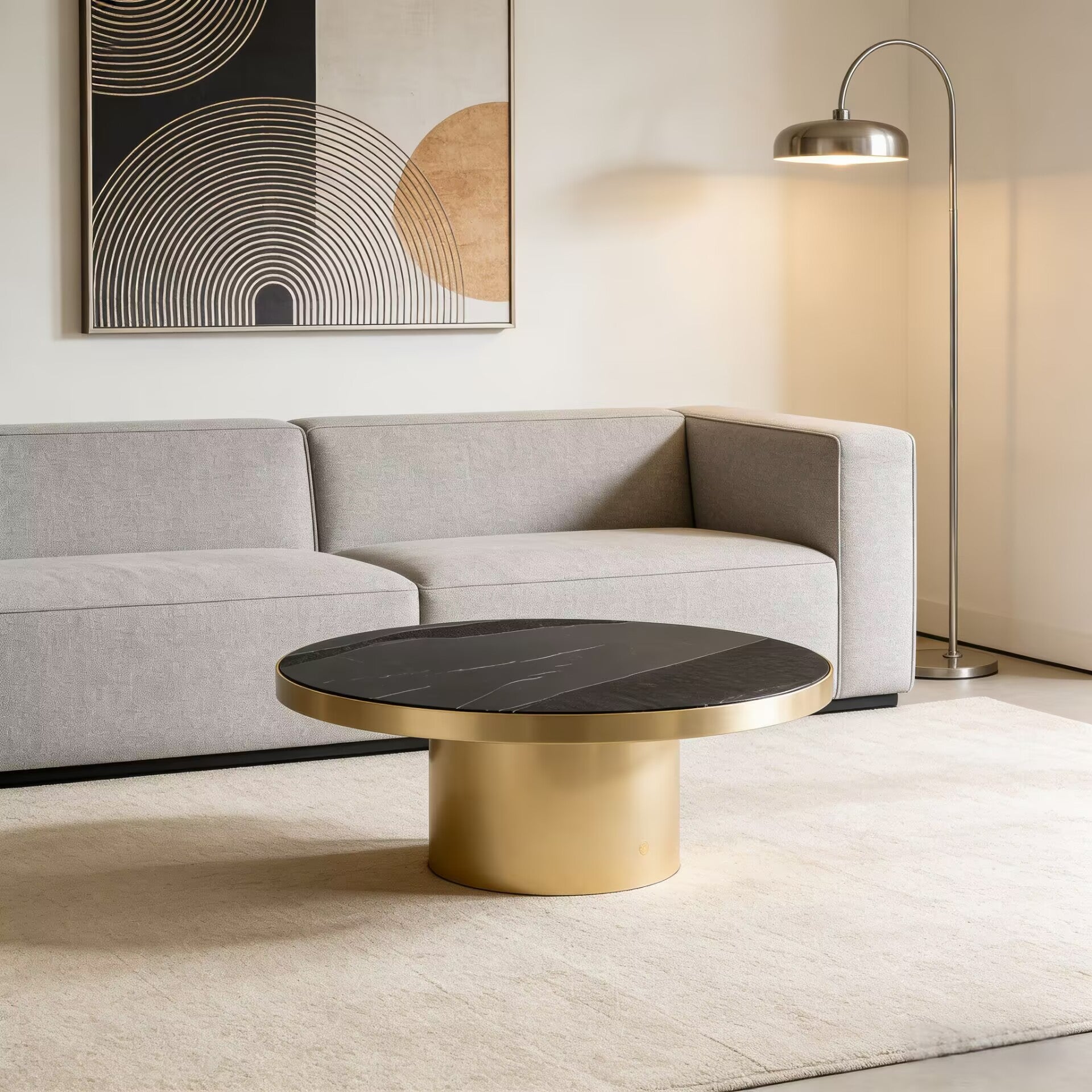 Sahara Creativity Unique Art Natural Marble Circular Coffee Table