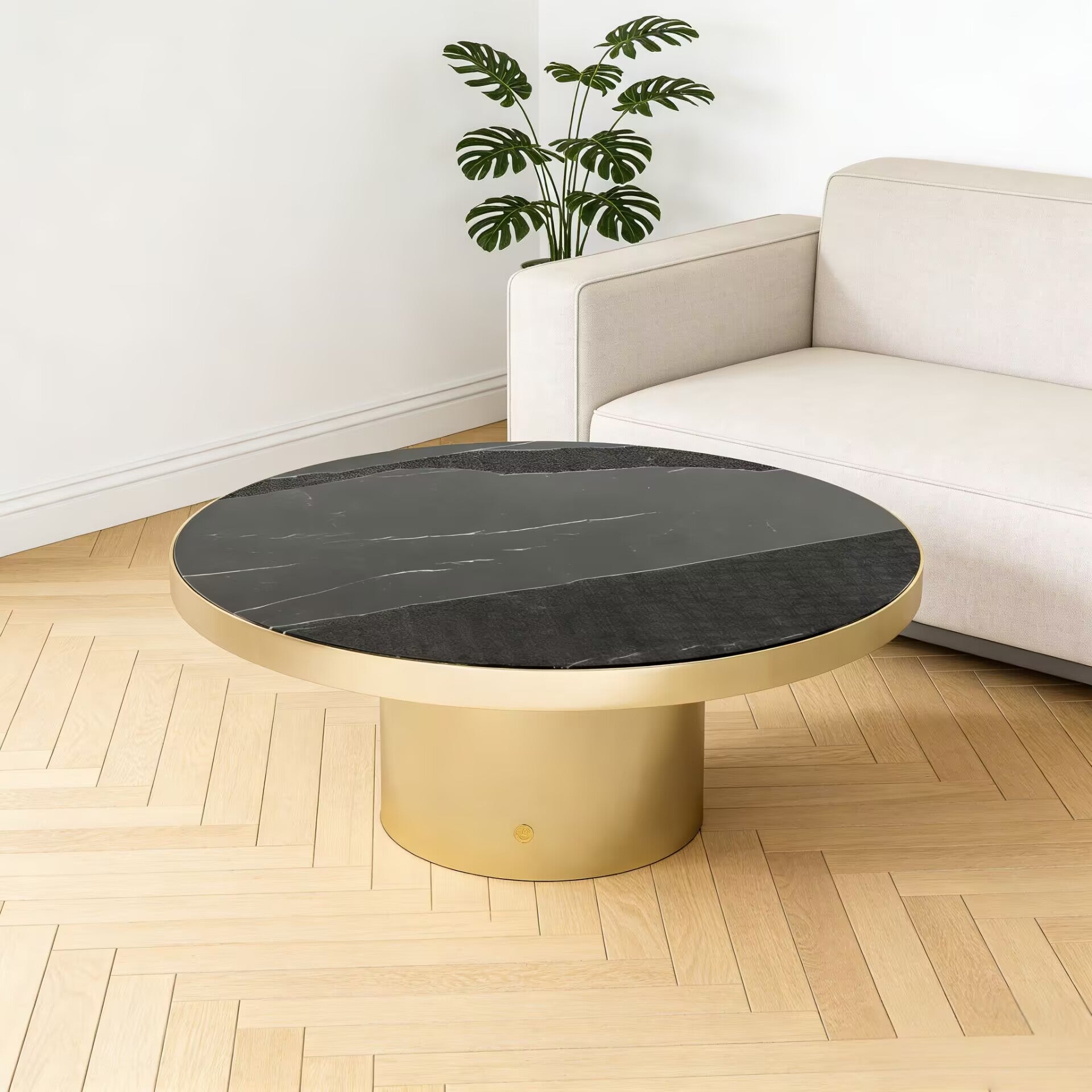 Sahara Creativity Unique Art Natural Marble Circular Coffee Table