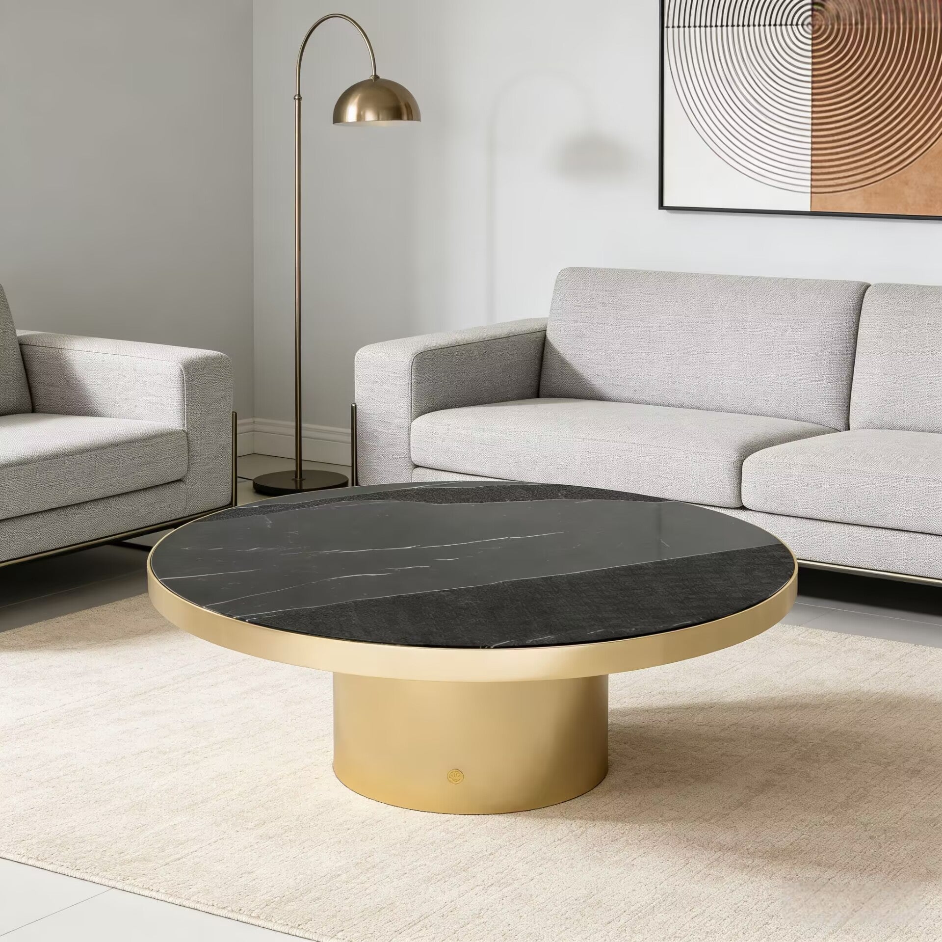 Sahara Creativity Unique Art Natural Marble Circular Coffee Table