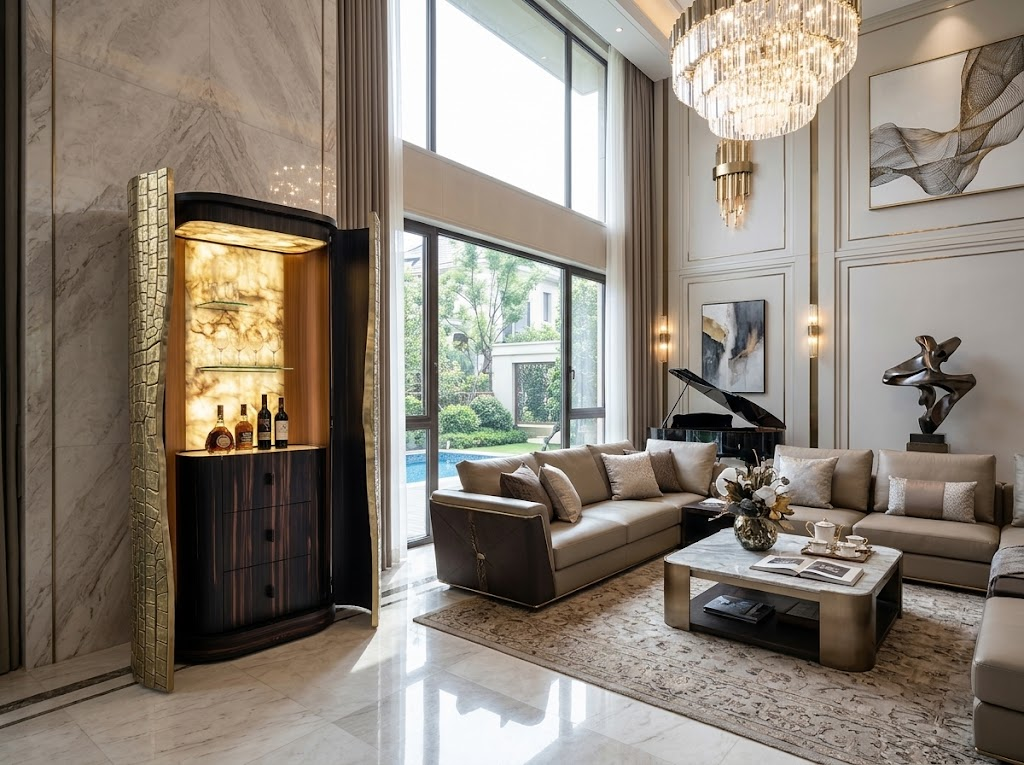 Savage Living Room Modern High-End Unique Creativity Metal Wine Cabinet