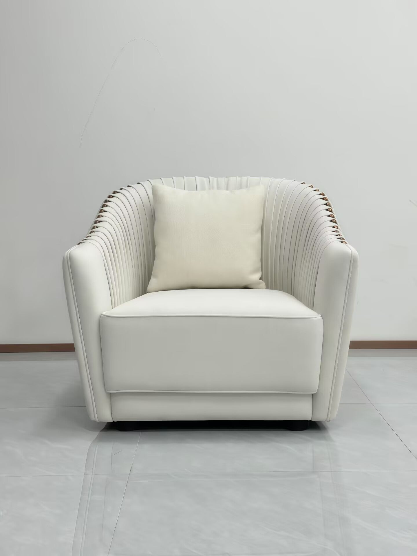 Sharpei Designer Living Room Creative Solid Wood Leather Sofa Chair