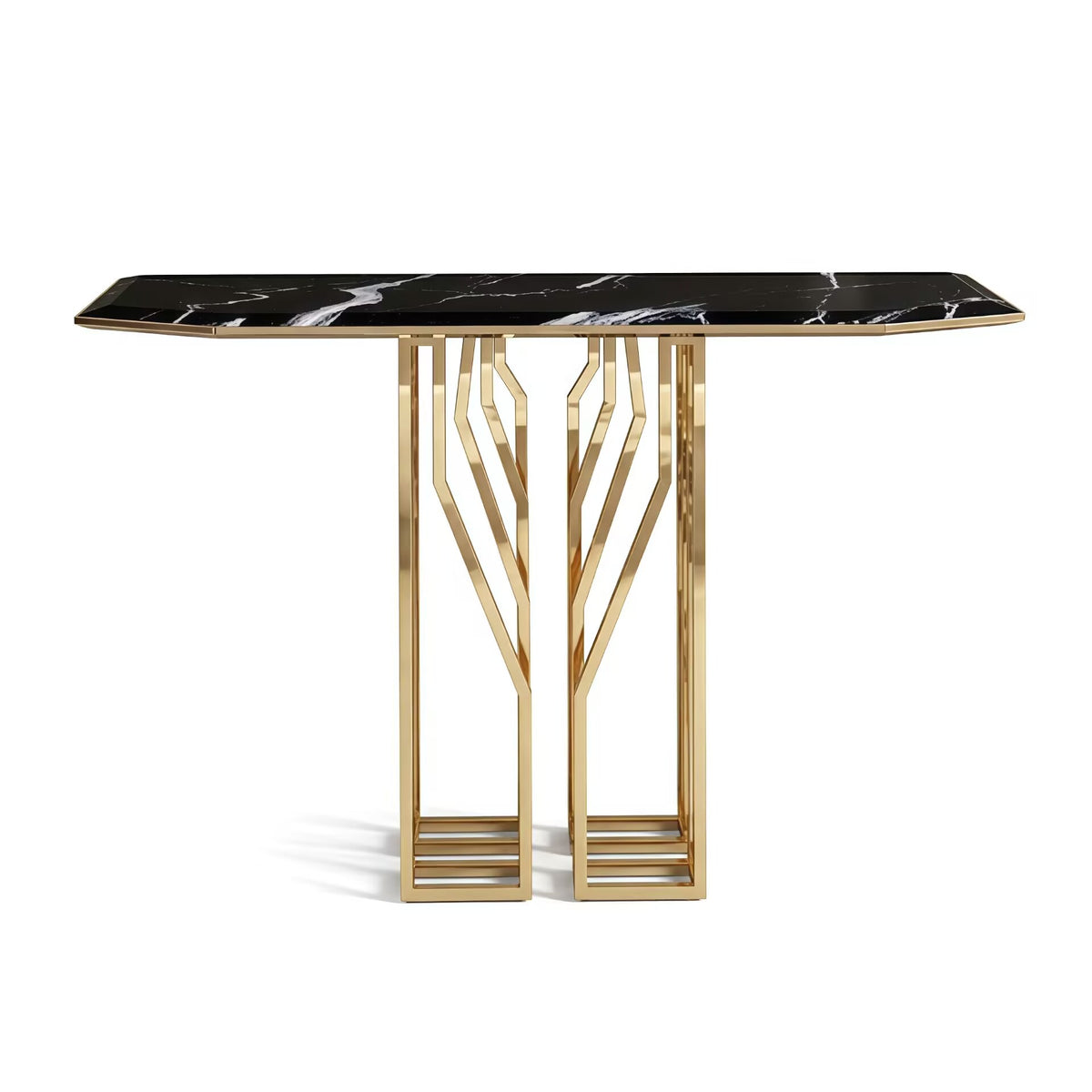 Shiv Italian Unique Art Metal Luxury Natural Marble Customize Console Table
