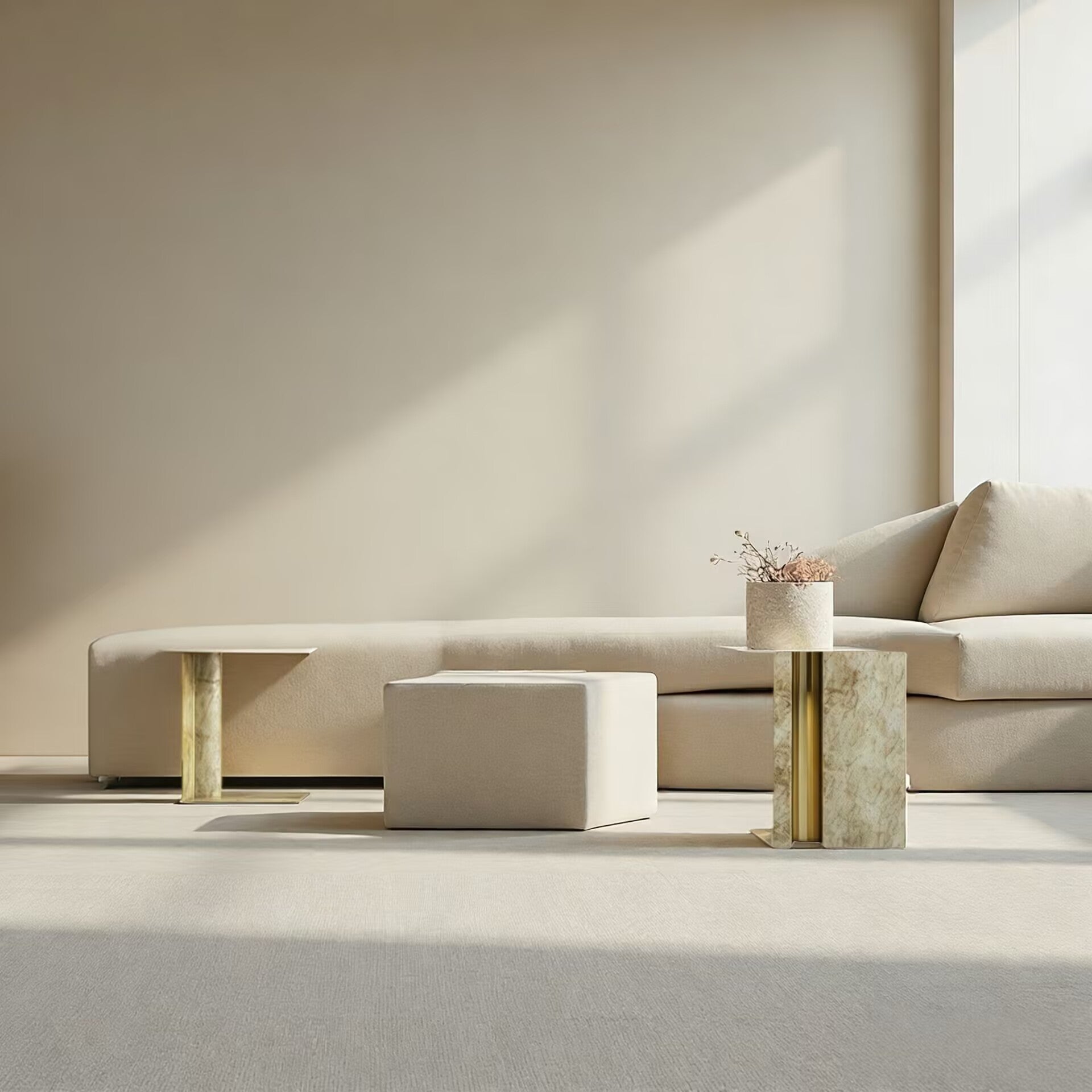 Luxury High End Irregular Creativity Marble Metal Modular Side Table