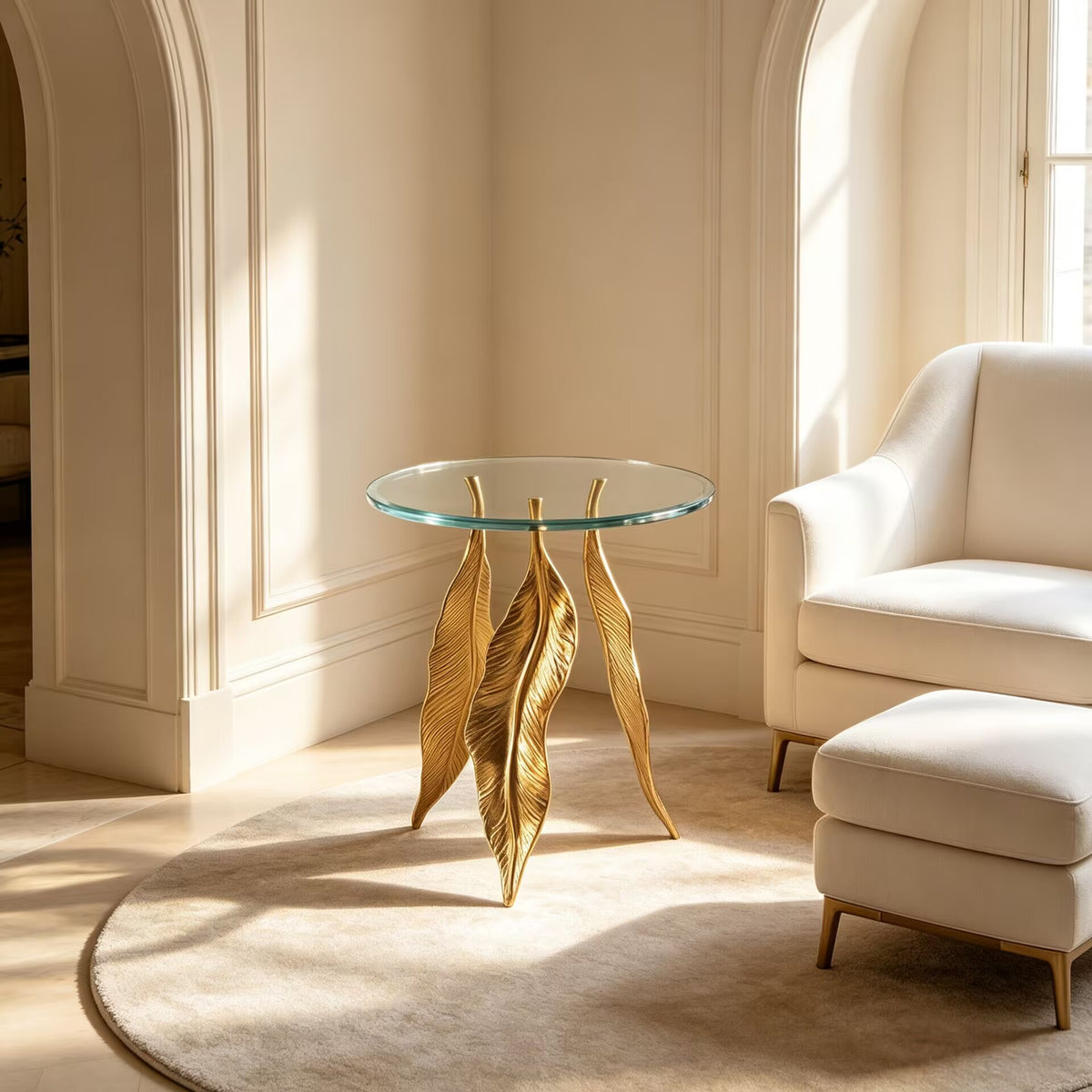 Modern Minimalist Living Room Metal Customize Glass Side Table