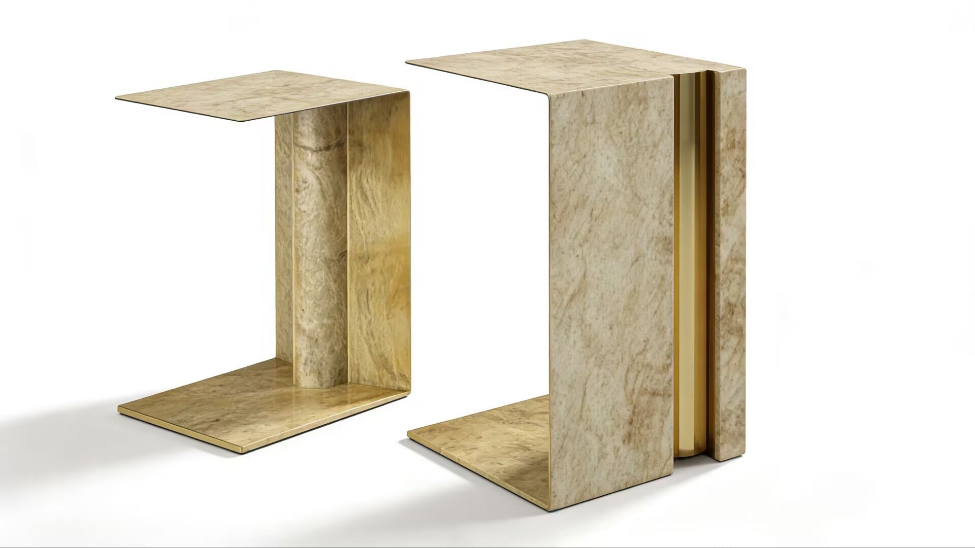Luxury High End Irregular Creativity Marble Metal Modular Side Table