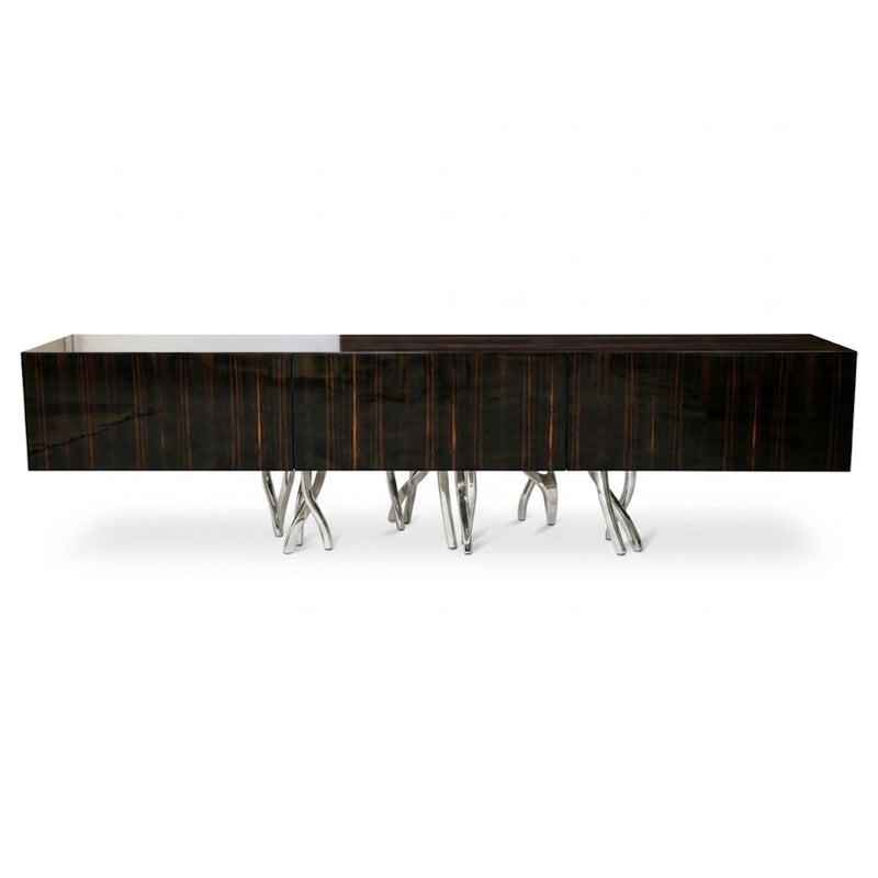 High-End Stainless Steel Simple Solid Wood Customize Sideboard