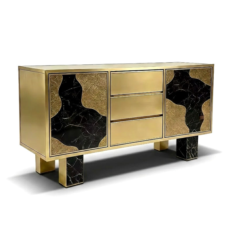 Modern Luxury Metal Designer Art Marble Decorative Sideboard