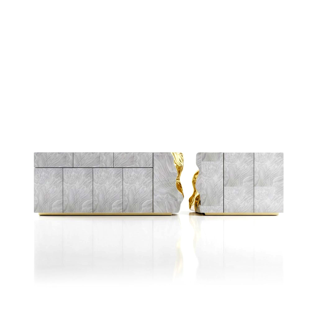 Luxury Designer Unique Creative Solid Wood Metal Sideboard