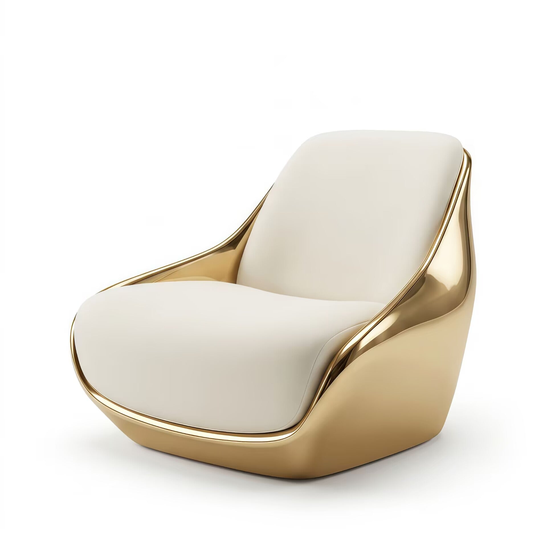Luxury Artistic Metal Upscale Leather Living Room Single Sofa Chair