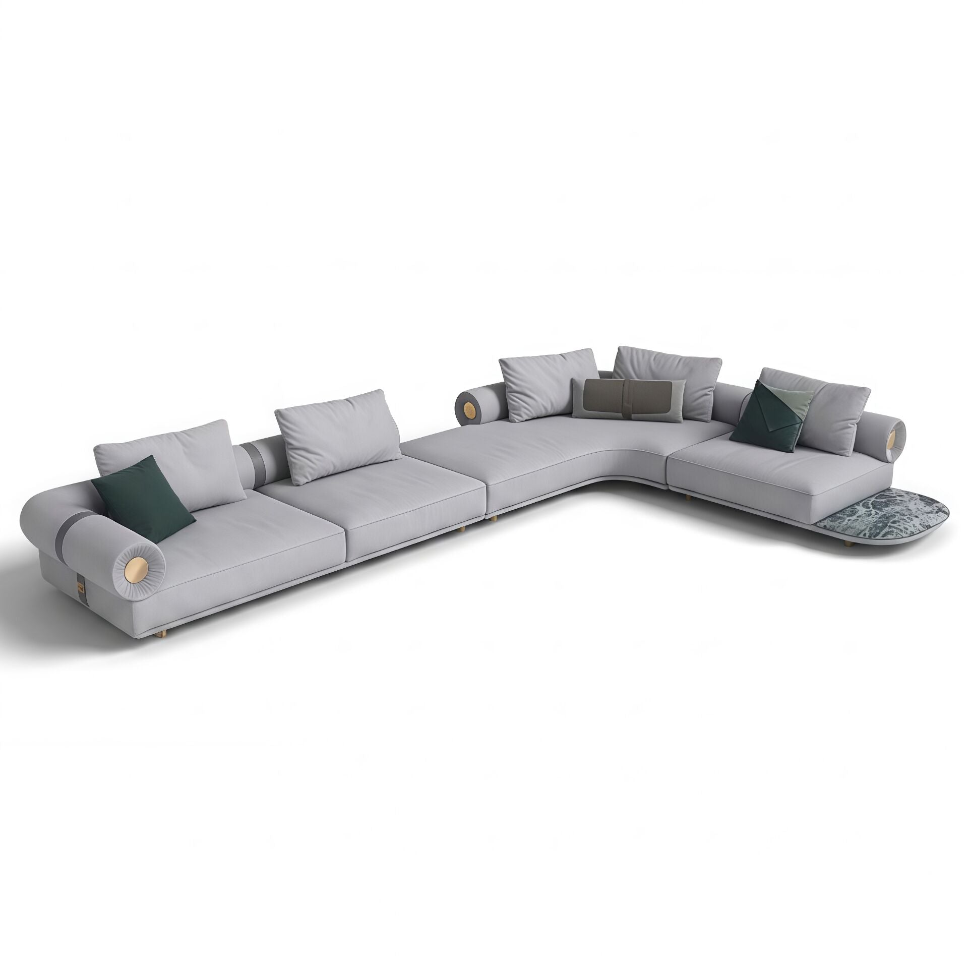 Villa Living Room Luxurious Artistic Customize Fabric Corner Sofa
