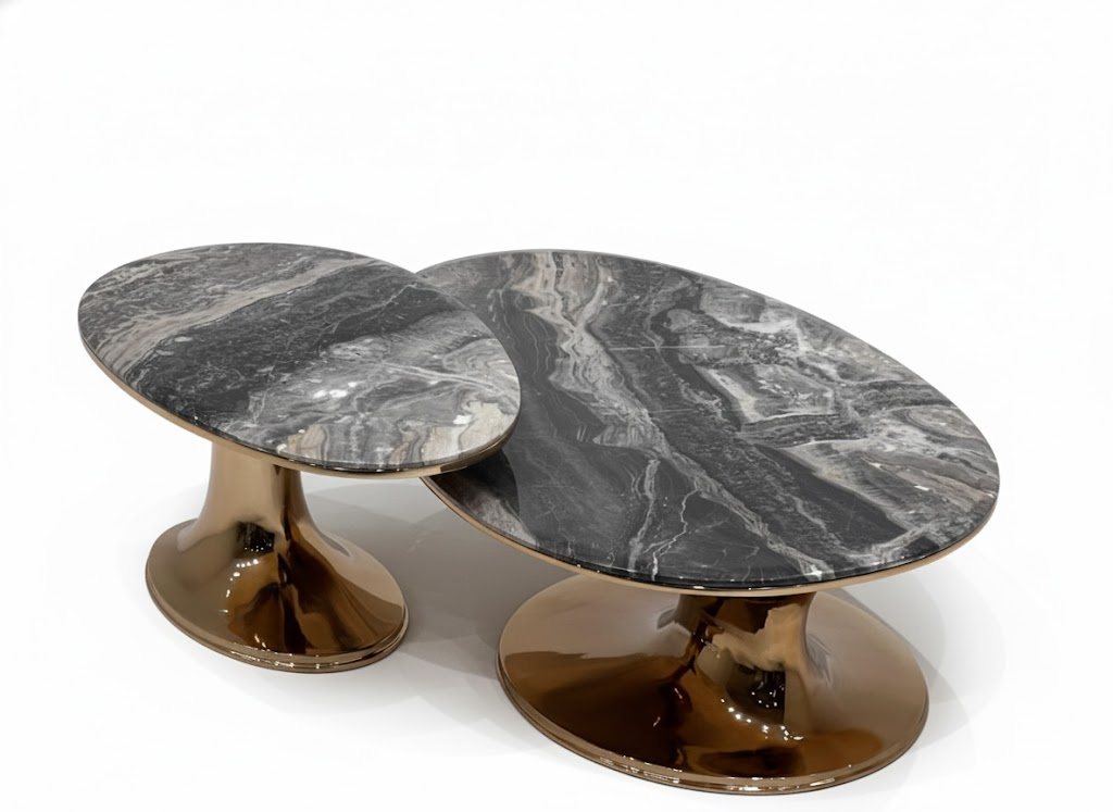 Sowilo High Modern Minimalist Luxury Stainless Steel Coffee Table