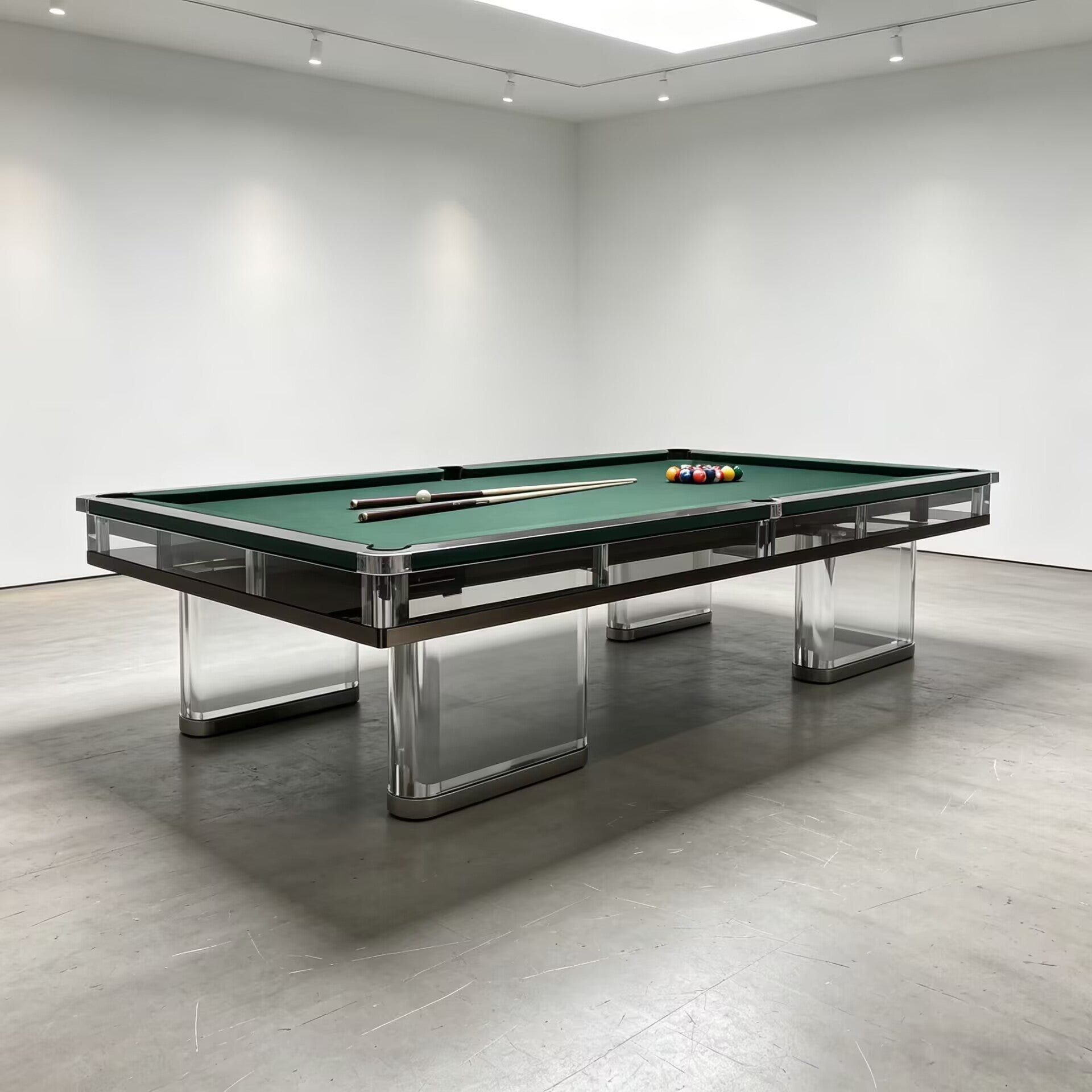Spike Italian Creativity Stainless Steel Geometry Solid Wood Billiard Table