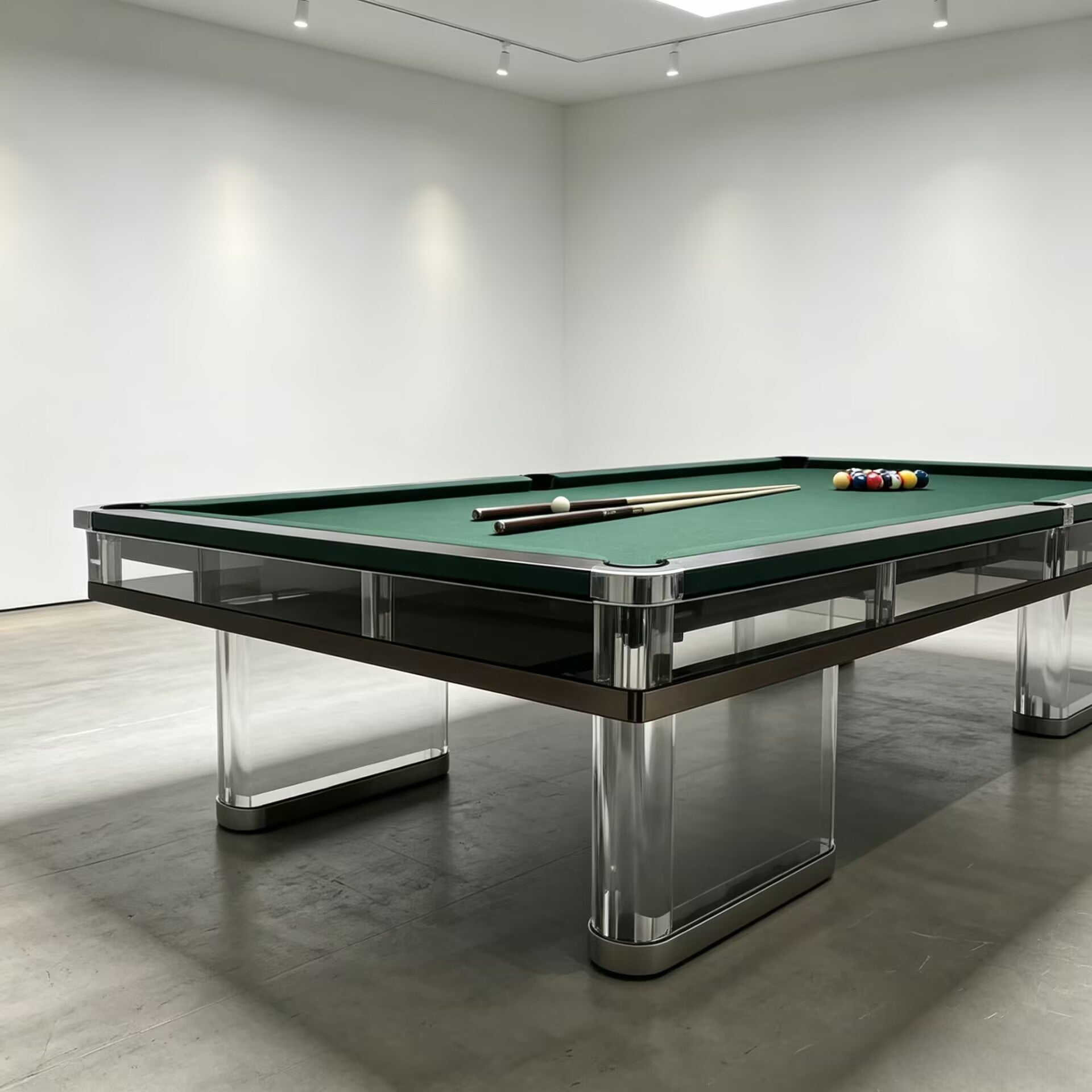 Spike Italian Creativity Stainless Steel Geometry Solid Wood Billiard Table