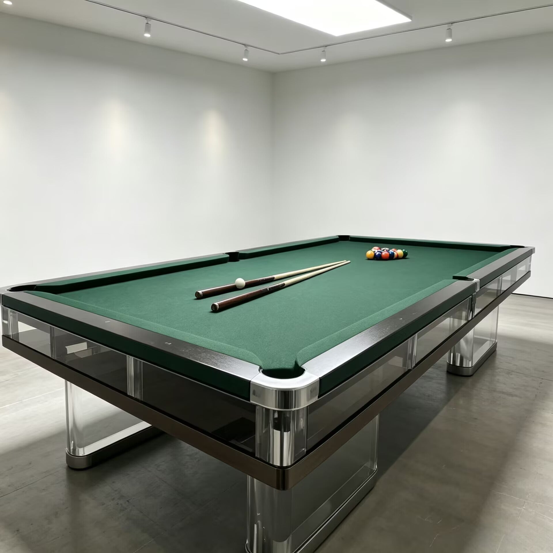 Spike Italian Creativity Stainless Steel Geometry Solid Wood Billiard Table