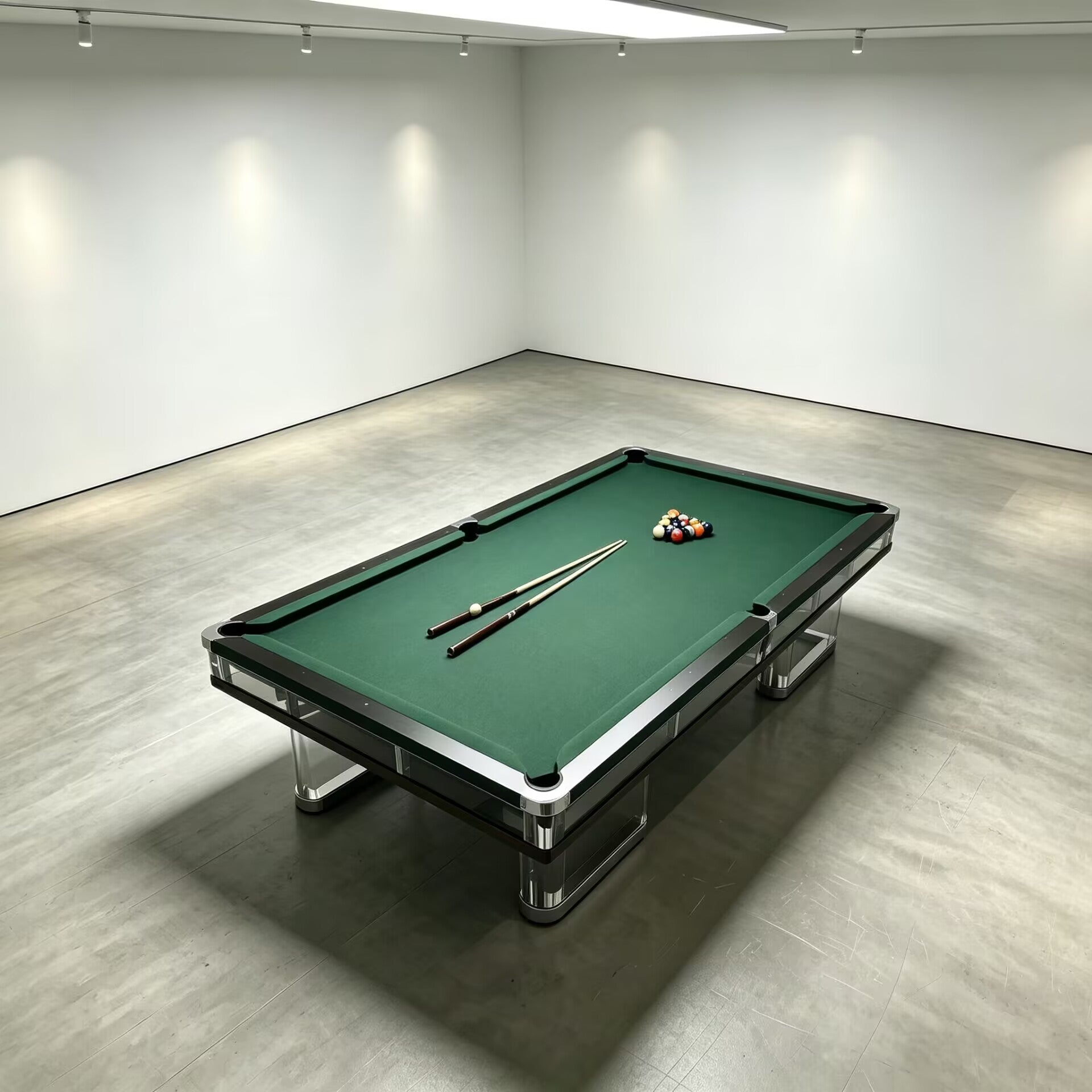 Spike Italian Creativity Stainless Steel Geometry Solid Wood Billiard Table