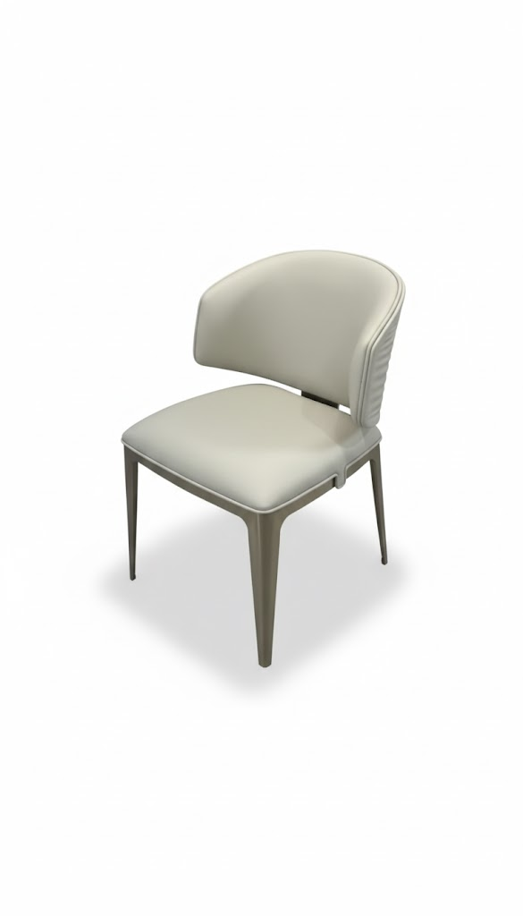 Sybilla Luxury Designer Leather Creative Stainless Steel Chair