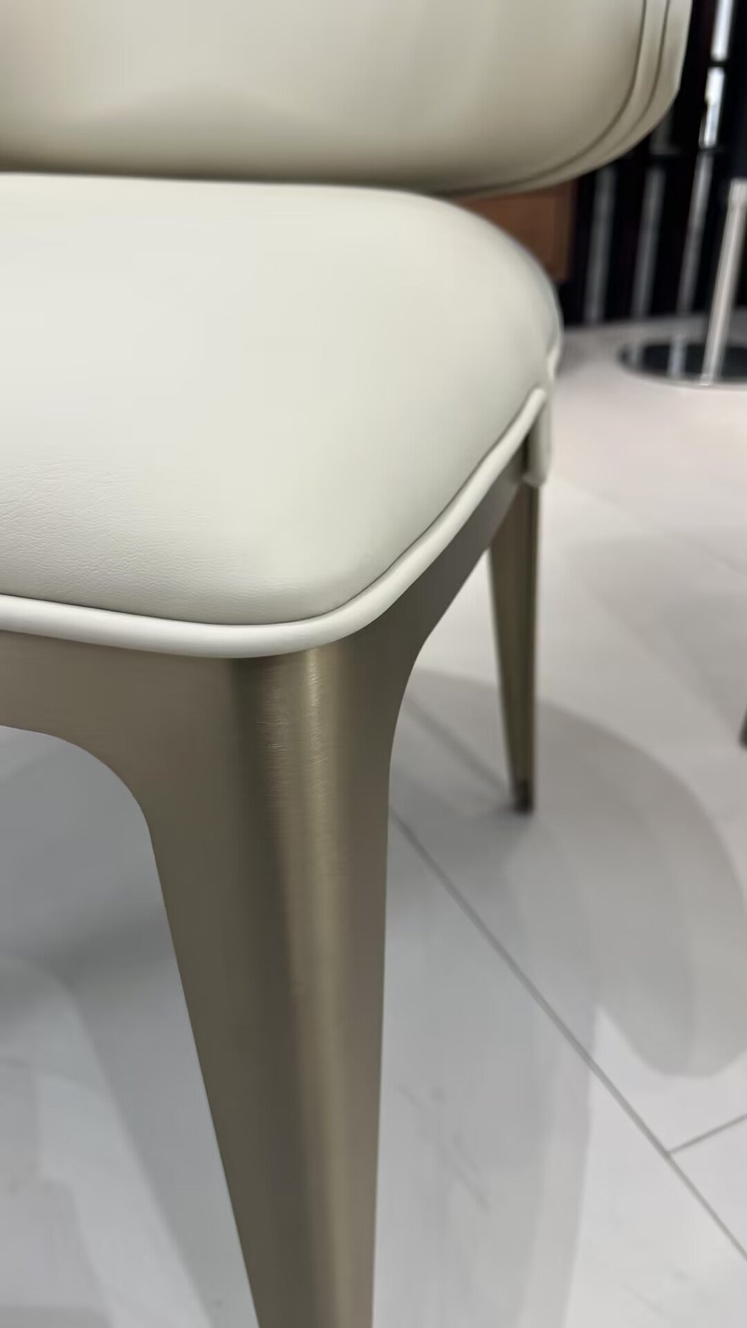 Sybilla Luxury Designer Leather Creative Stainless Steel Chair