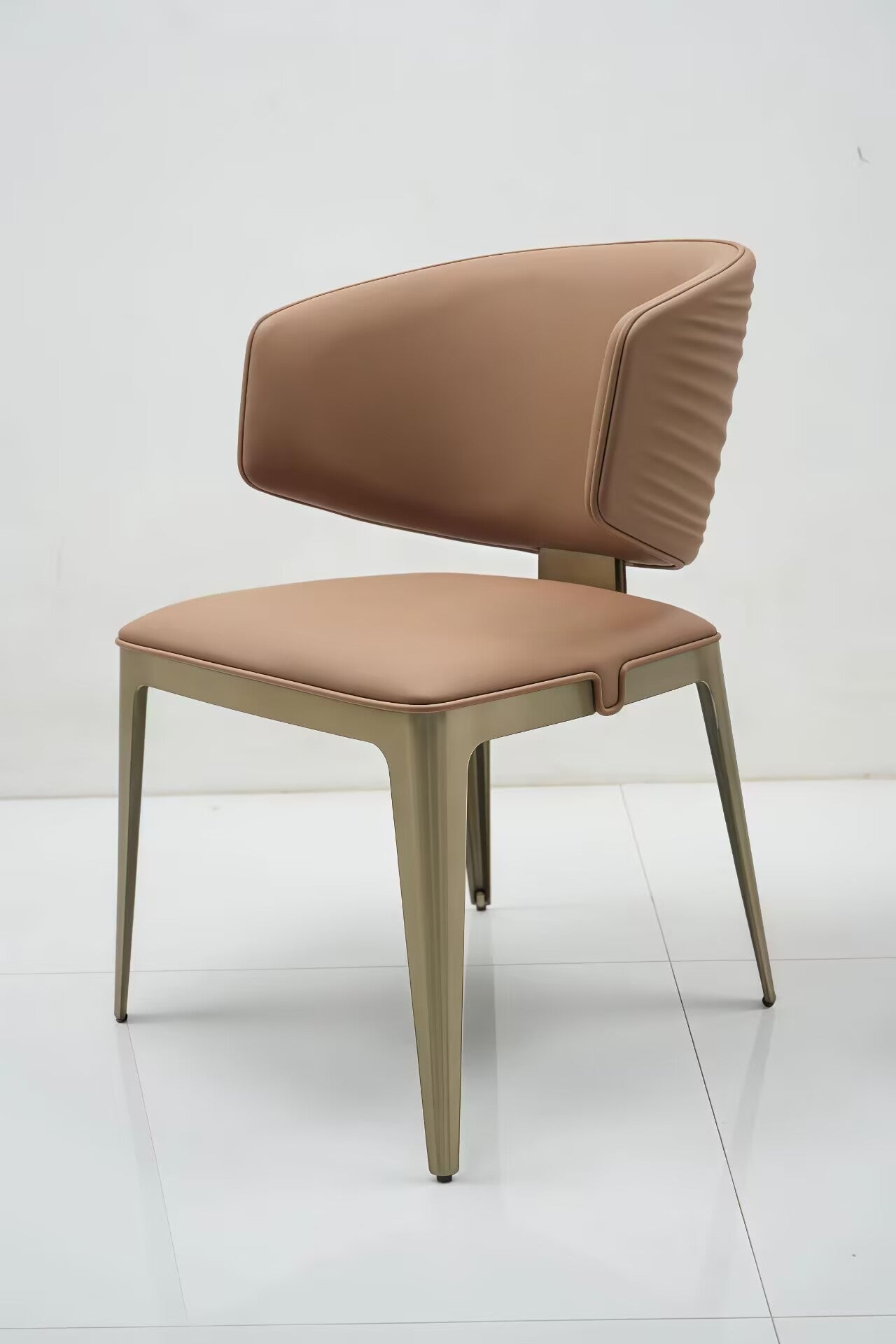 Sybilla Luxury Designer Leather Creative Stainless Steel Chair
