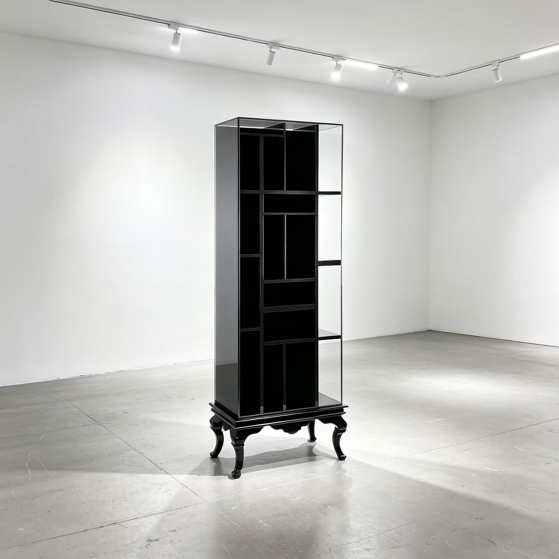 Tower Modern Minimalist Solid Wood High-End Glass Bookcase