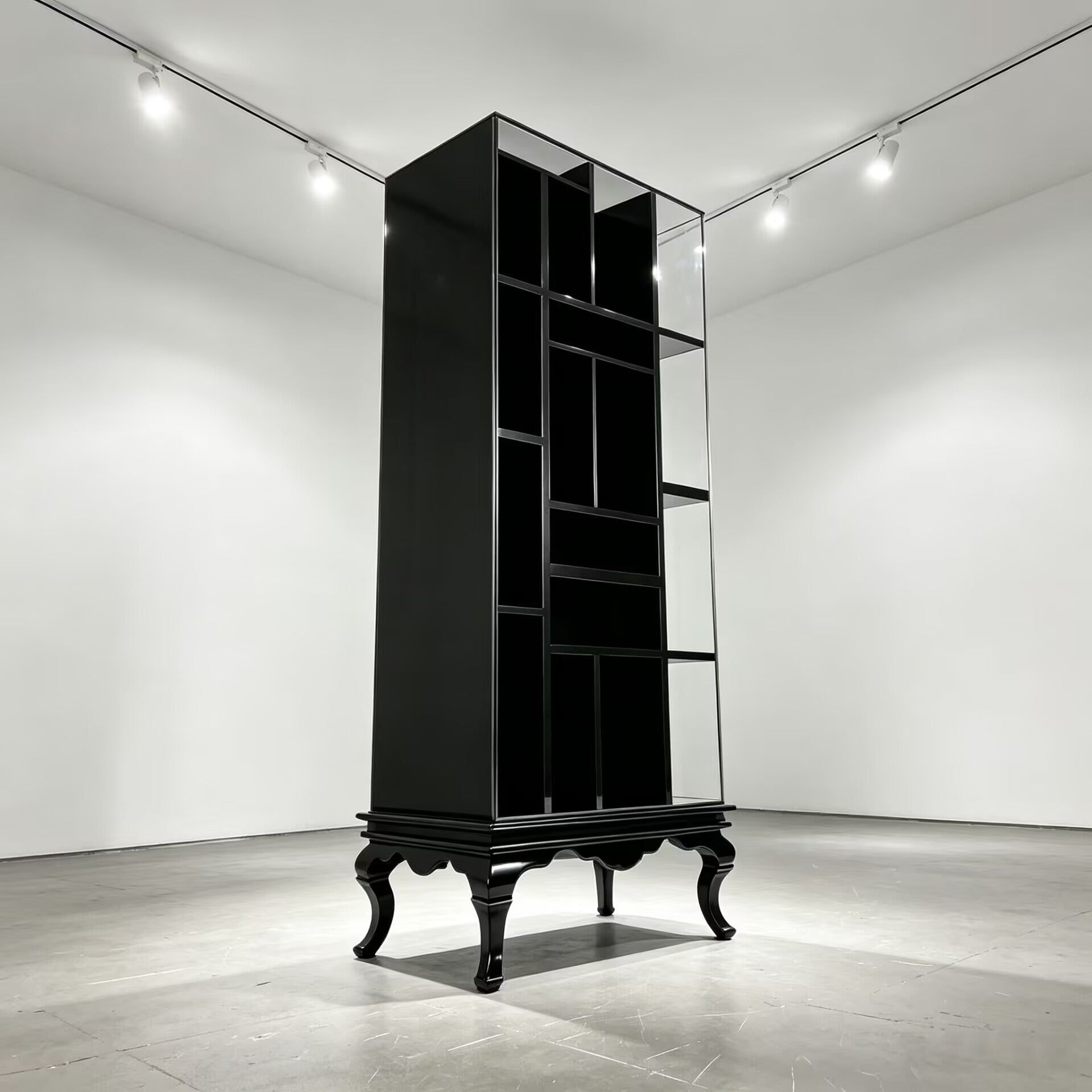 Tower Modern Minimalist Solid Wood High-End Glass Bookcase