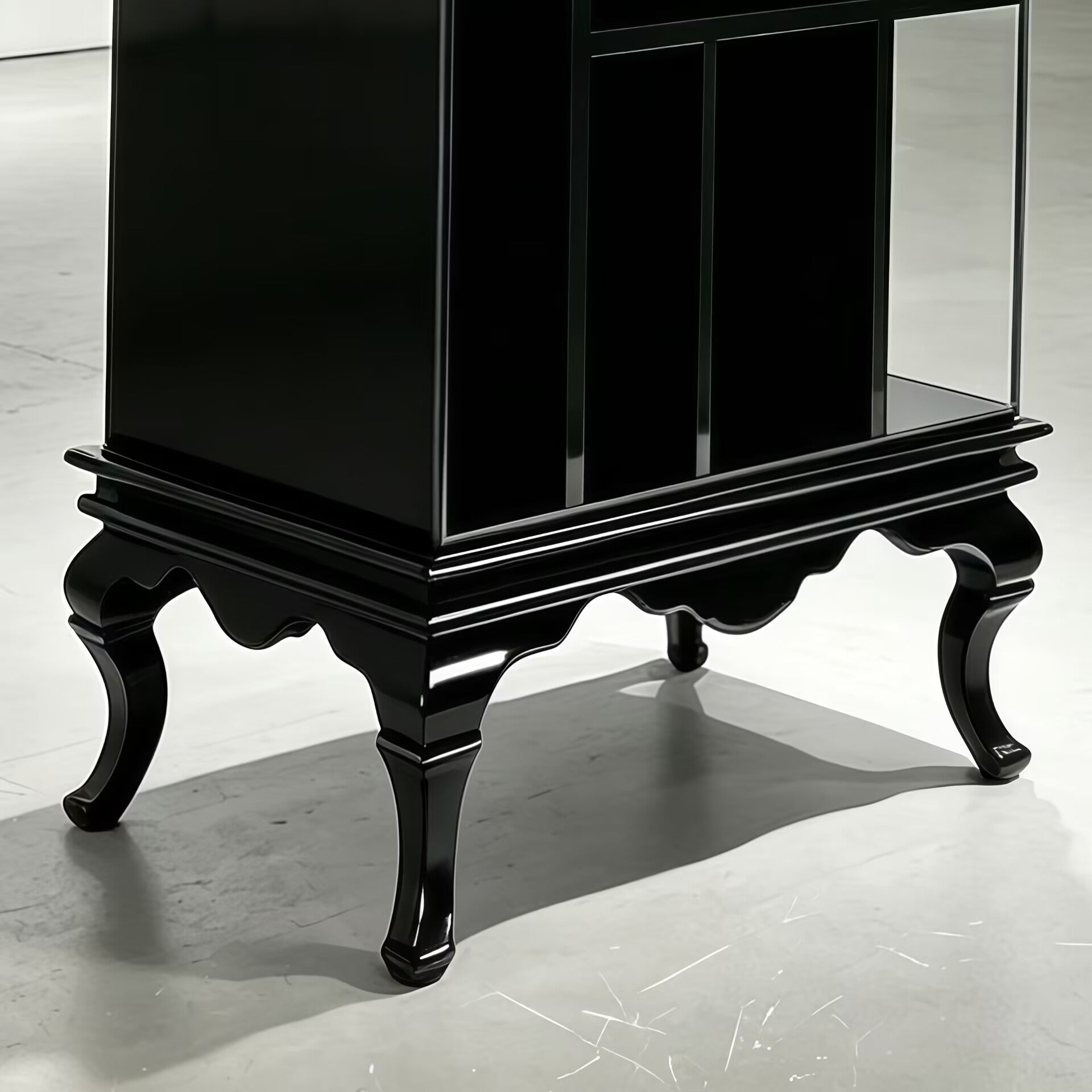 Tower Modern Minimalist Solid Wood High-End Glass Bookcase