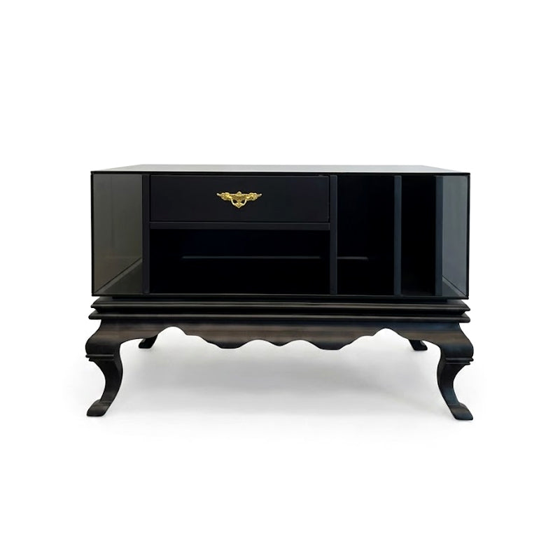 Tower Right Italian Upscale Glass Creativity Solid Wood Nightstand