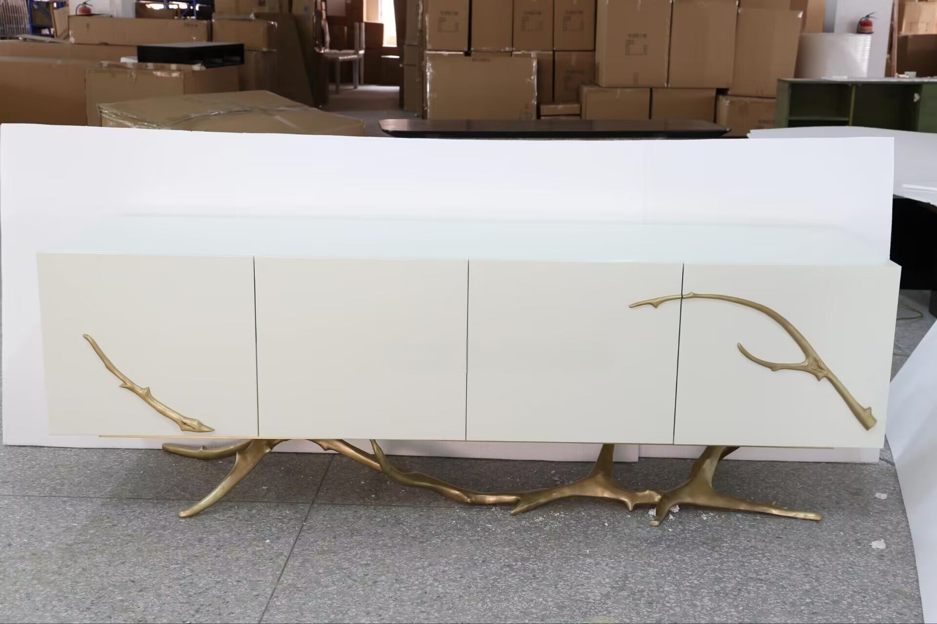 Creativity Irregular Pure Copper Customize Solid Wood Tv Cabinet
