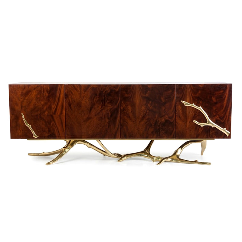 Creativity Irregular Pure Copper Customize Solid Wood Tv Cabinet